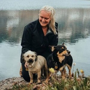 Blog author Kaitlyn Janak and her dogs Nox and Lady