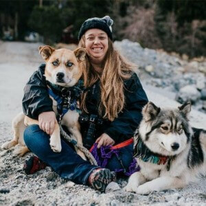 Blog author Stephanie Clemens and her dogs Frankie and Storm