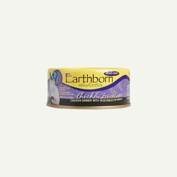 Earthborn Holistic Chicken Fricatssee cat food - front of can