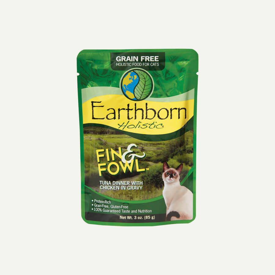 Earthborn Holistic Fin and Fowl cat food - front of pouch