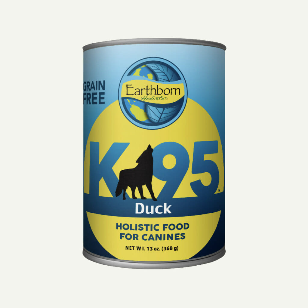 Earthborn Holistic K95 Duck dog food - front of can