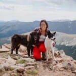 Blog author Arianna Kitzberger and her dogs, Ivy and Sierra