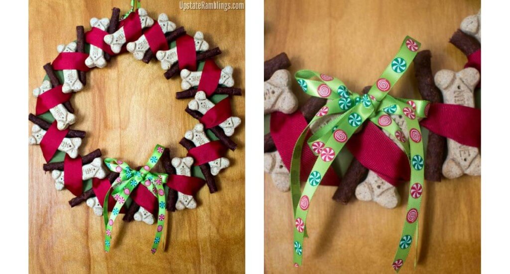 A DIY dog treat wreath