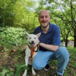 Author Richard Rowlands and his dog, Otto