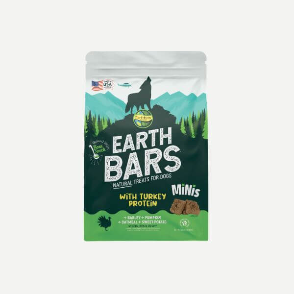 Earthborn Holistic EarthBars Minis dog treats - front of bag