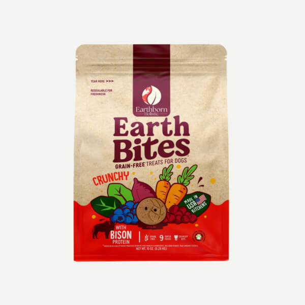 Front of EarthBites Crunchy Bison bag