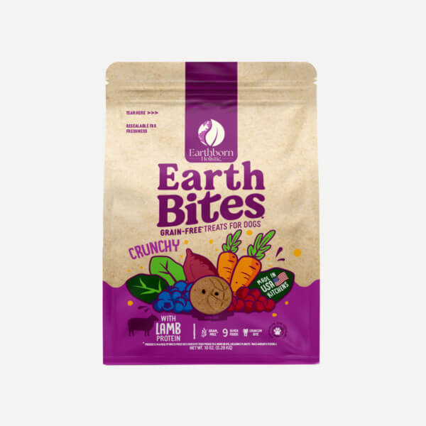 Front of EarthBites Crunchy Lamb bag